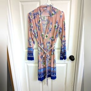 Linea Donatella Pink & Blue Kimono Style Robe LadiesS/M